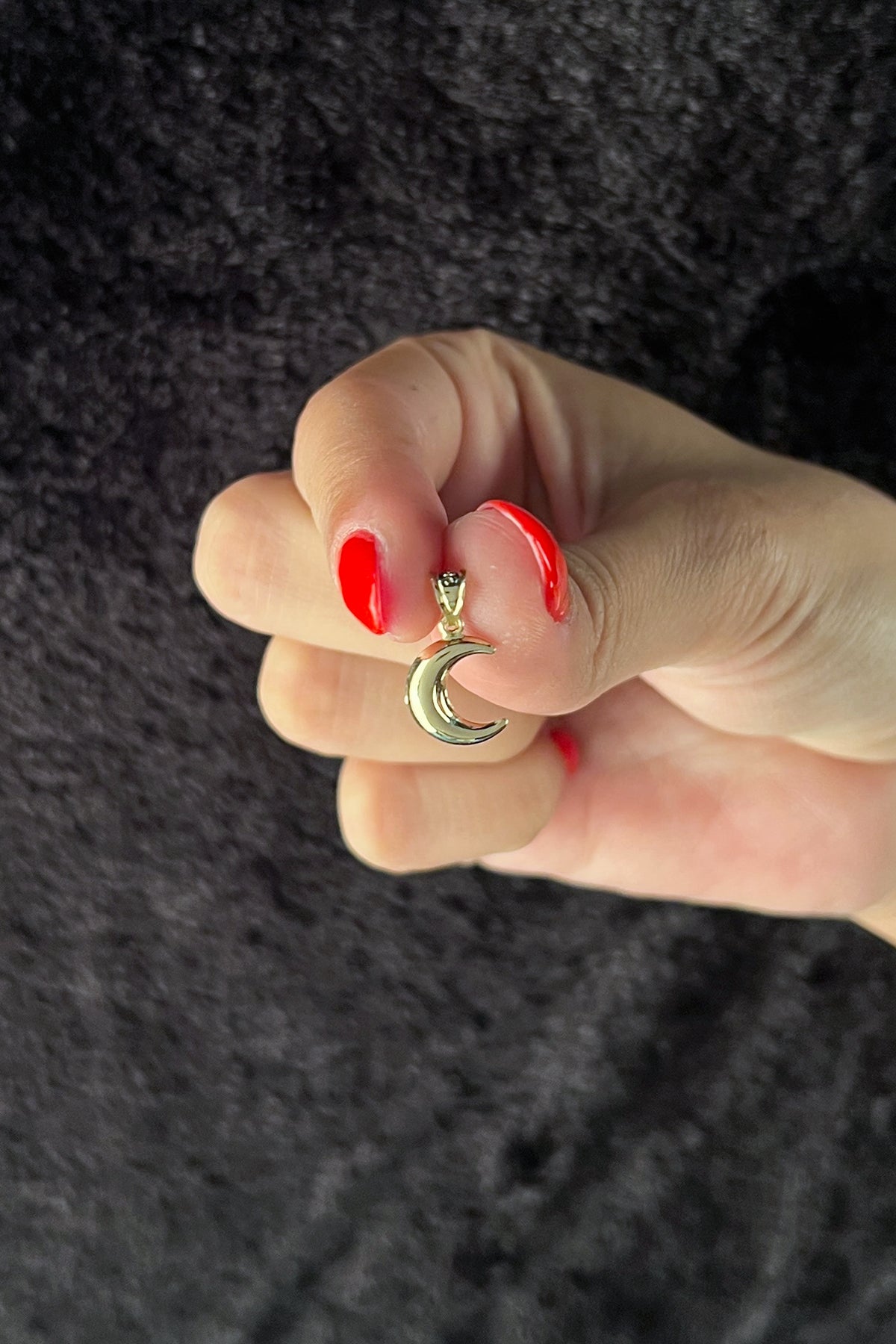 14K Gold Moon Charm