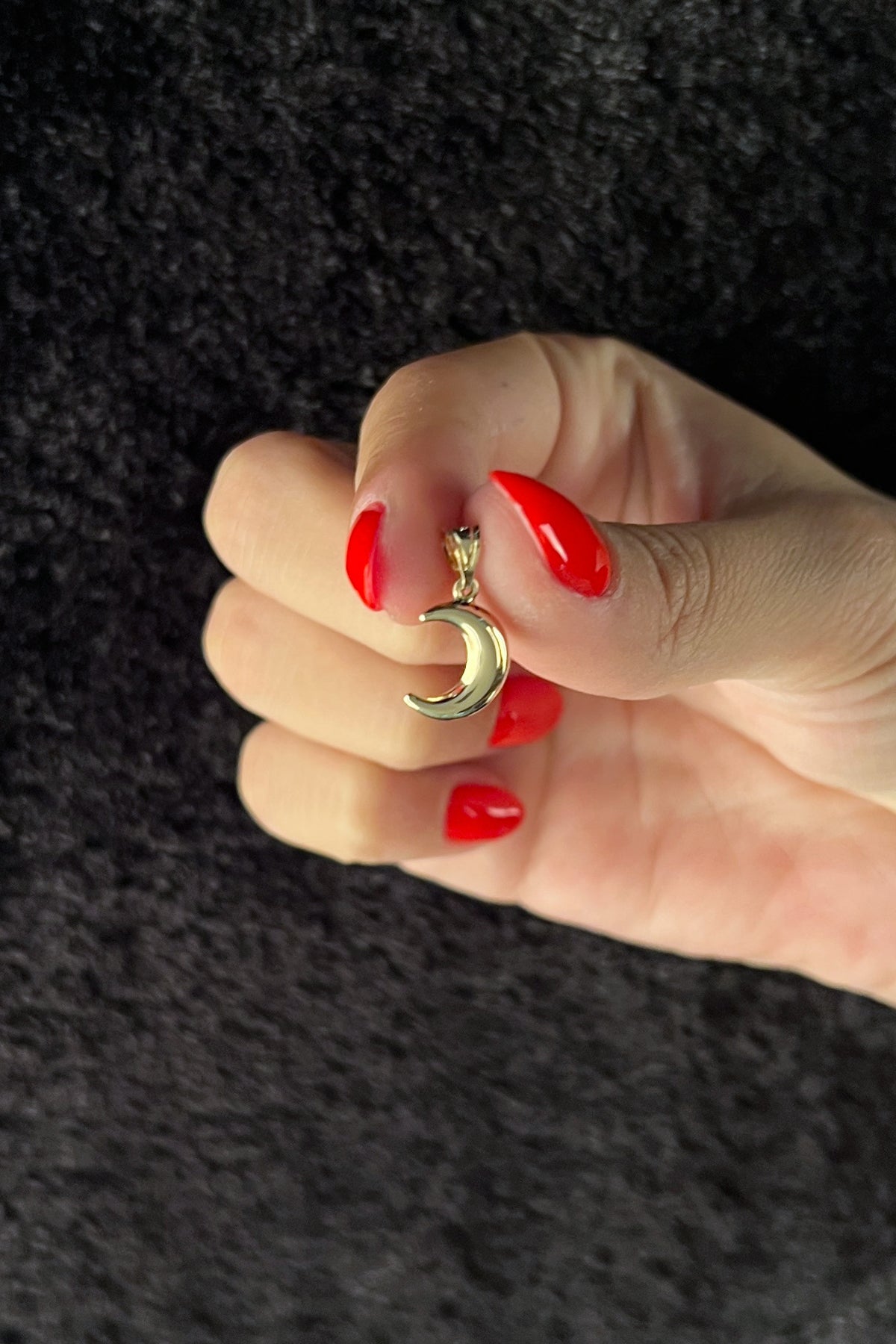 14K Gold Moon Charm