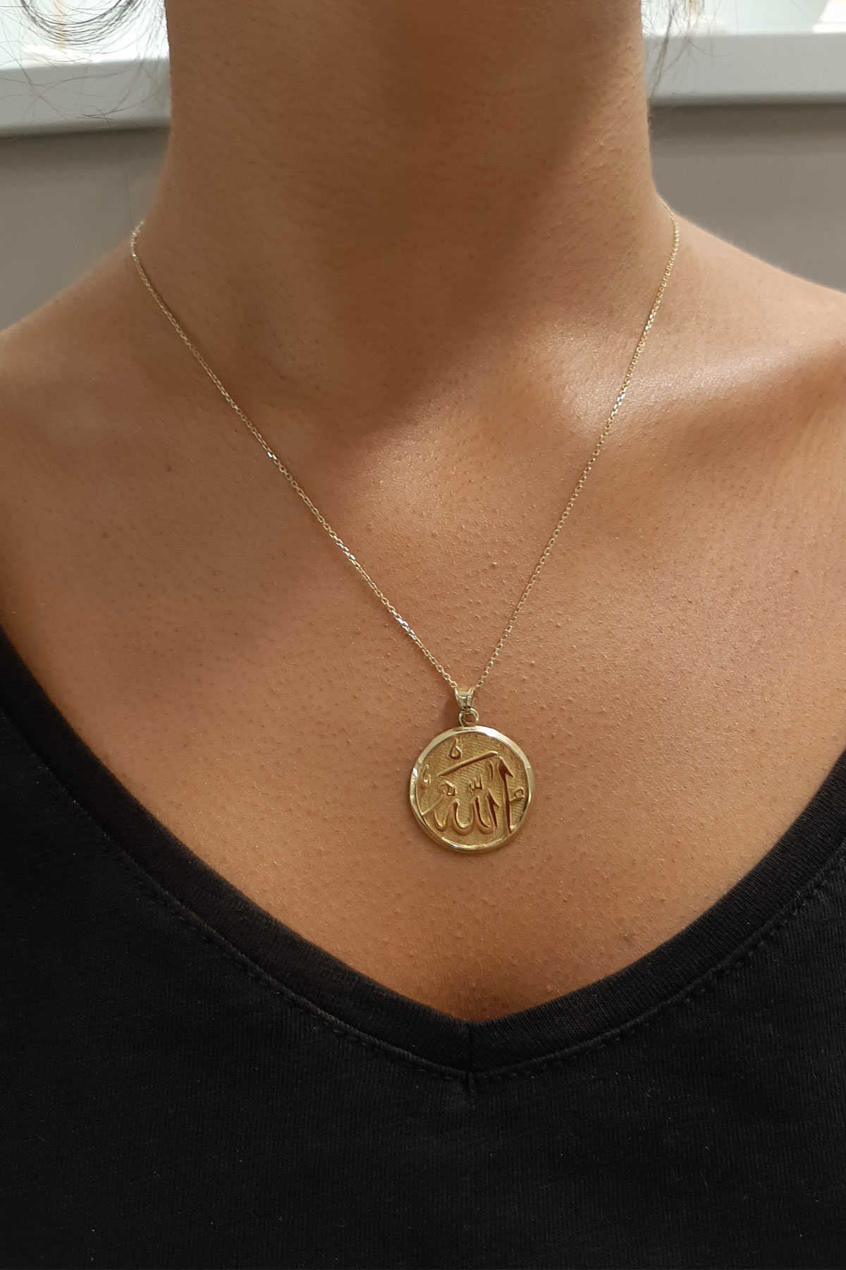 14K Gold Oval God Name Necklace