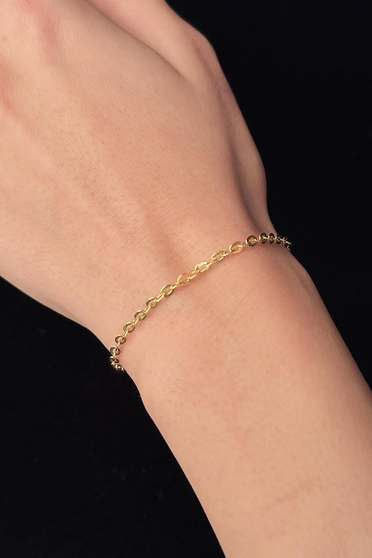 14K Gold Paperclip Bracelet