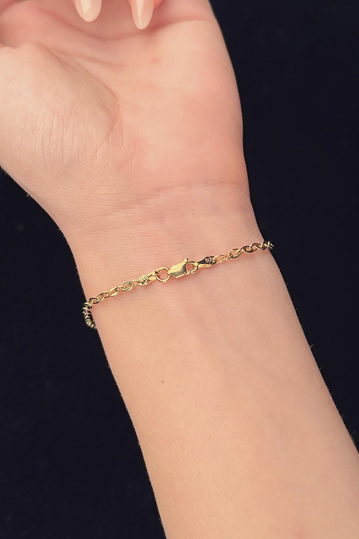 14K Gold Paperclip Bracelet