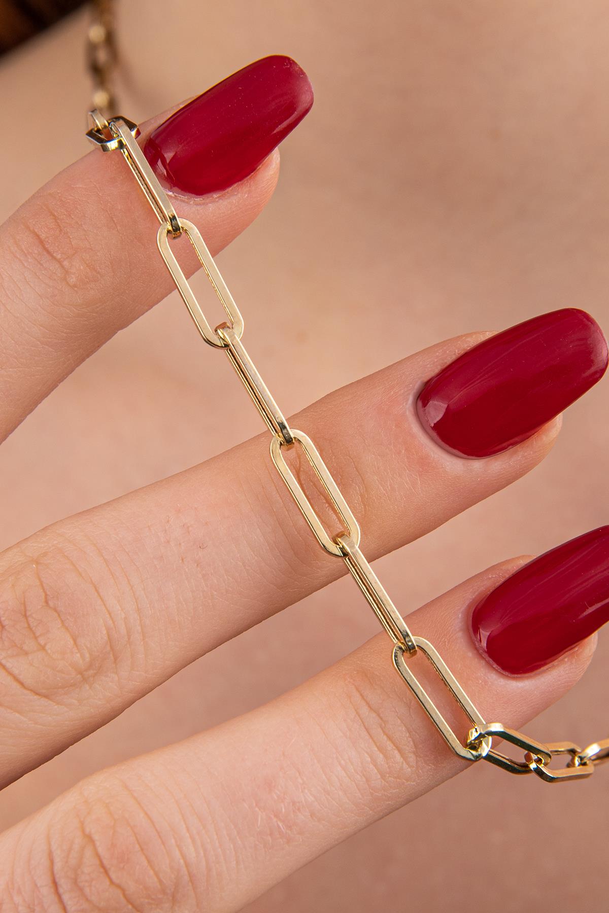 14K Gold Paperclip Chain 0.161 inch