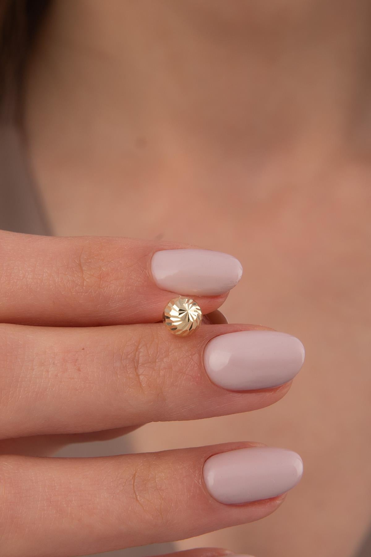 14K Gold Patterned Ball Charm ( Small )