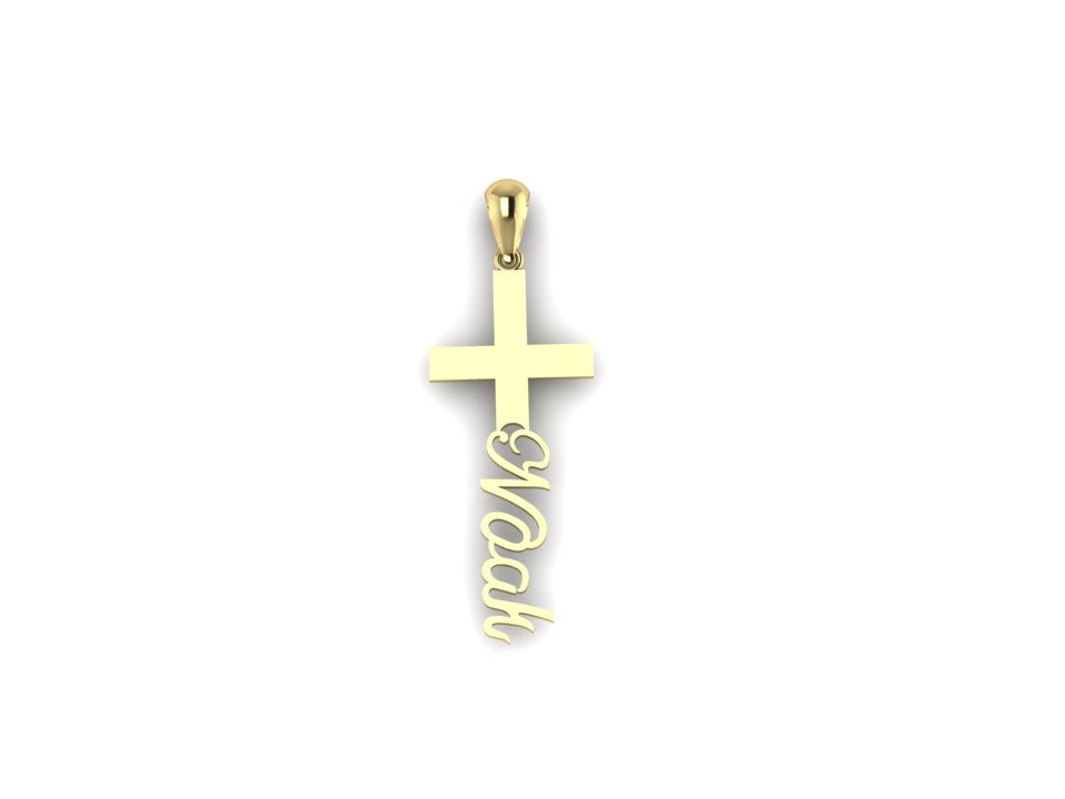 14K Gold Personalized Cross Necklace – Custom Name Jewelry Gift