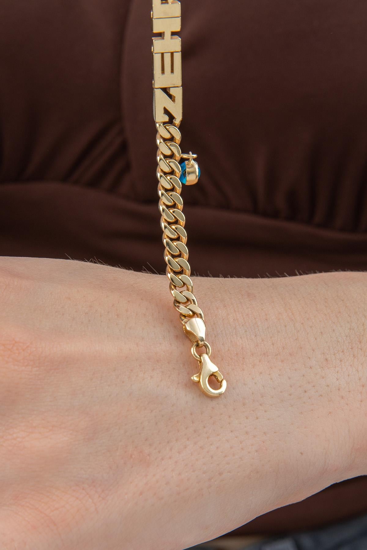 14K Gold Personalized Name Bracelet 0.216 inch