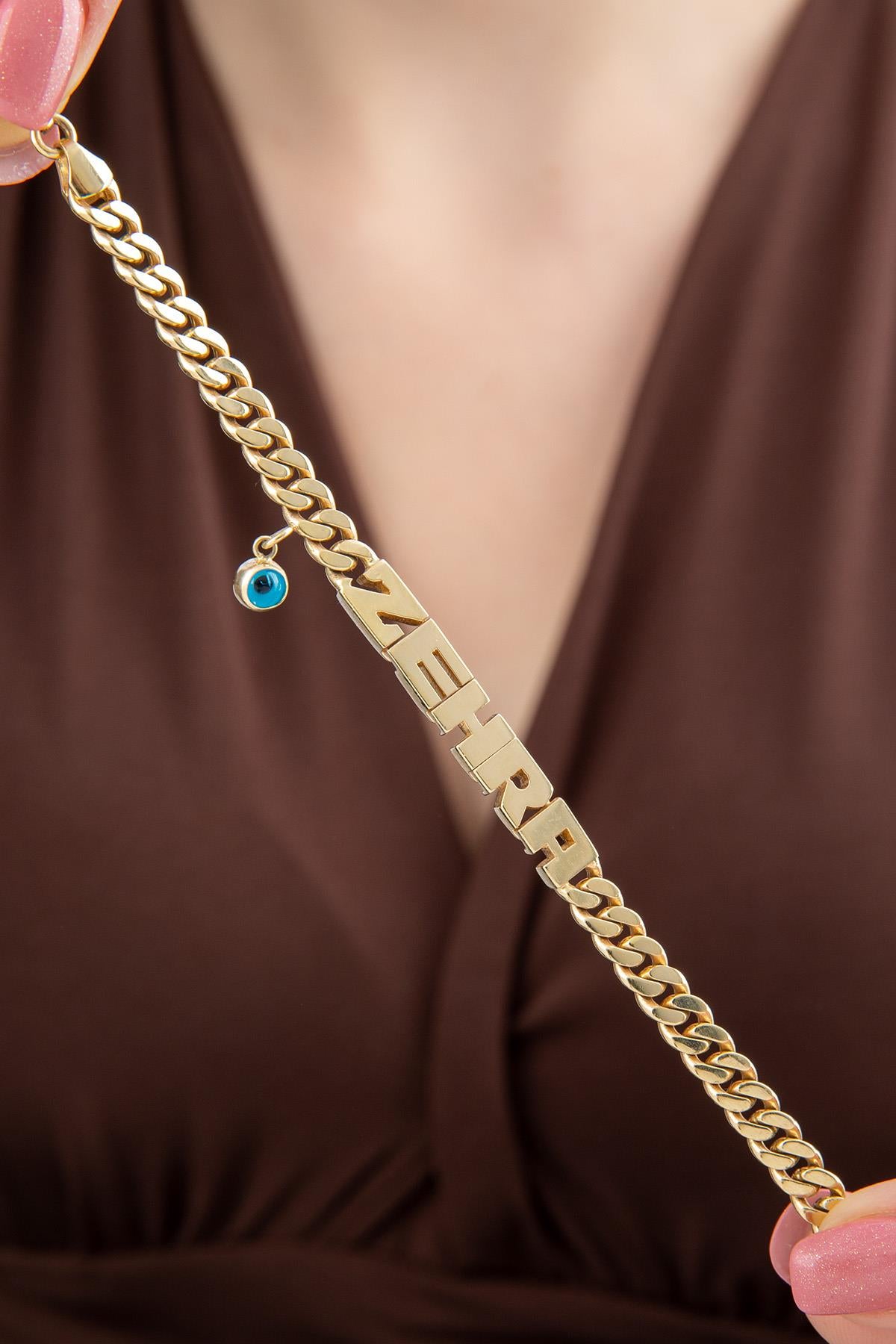 14K Gold Personalized Name Bracelet 0.216 inch