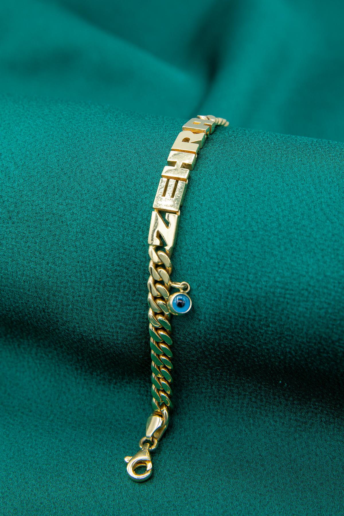 14K Gold Personalized Name Bracelet 0.216 inch