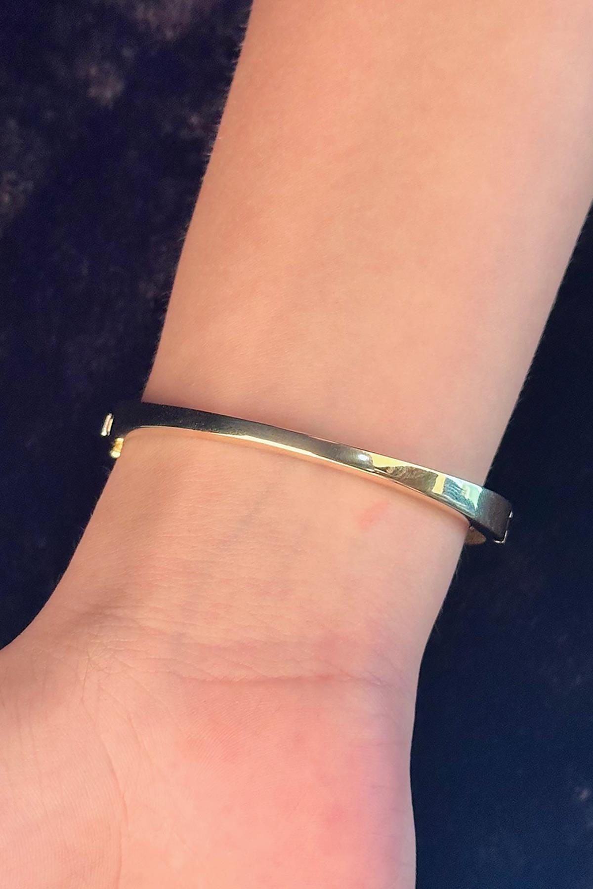 14K Gold Purple Baguette Bangle