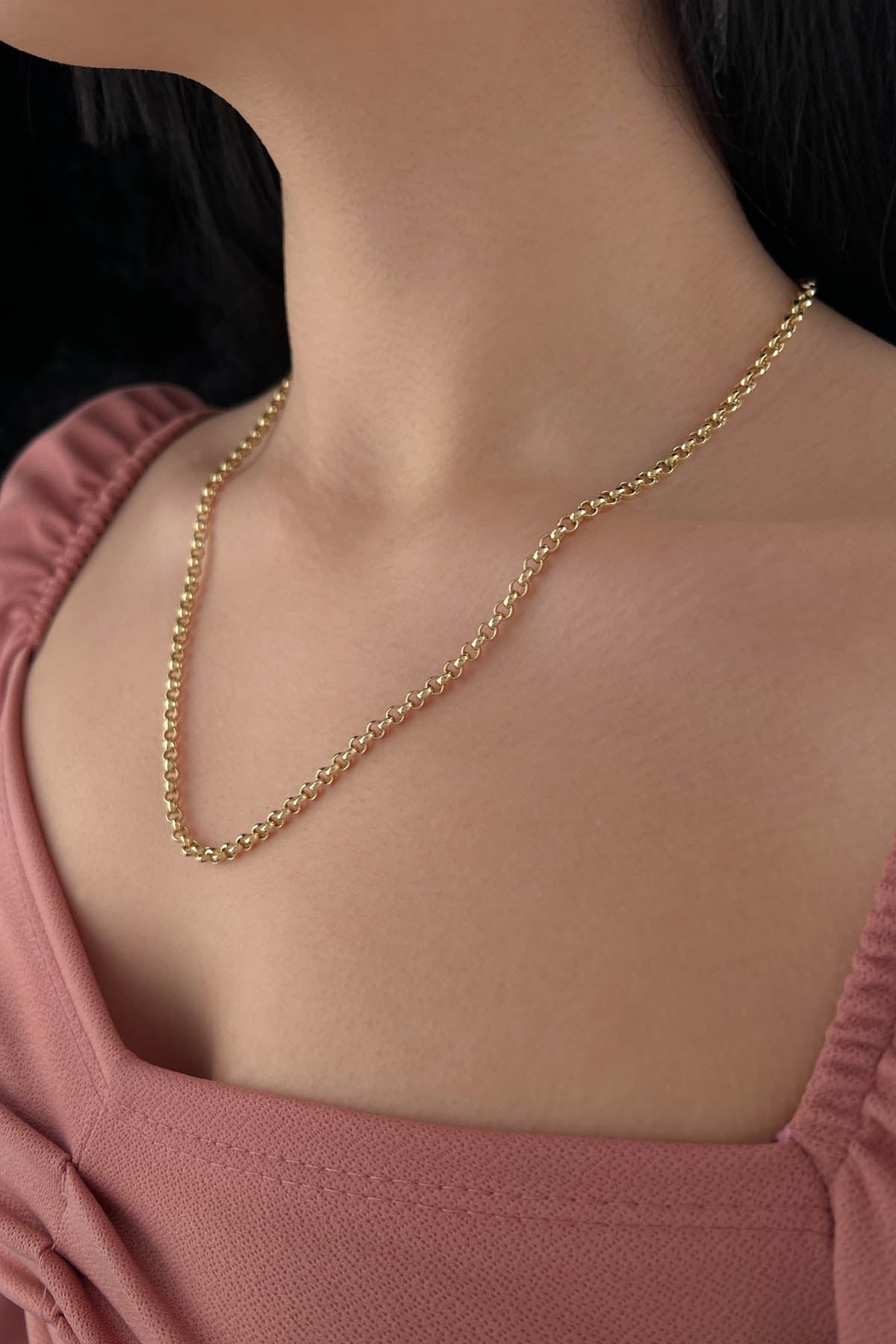 14K Gold Rolo Chain 0.157 inch