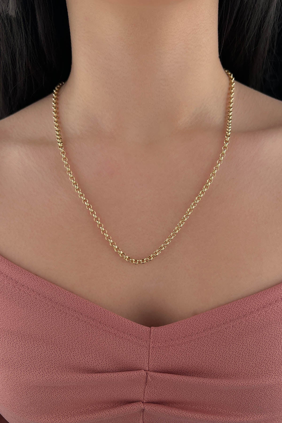 14K Gold Rolo Chain 0.157 inch