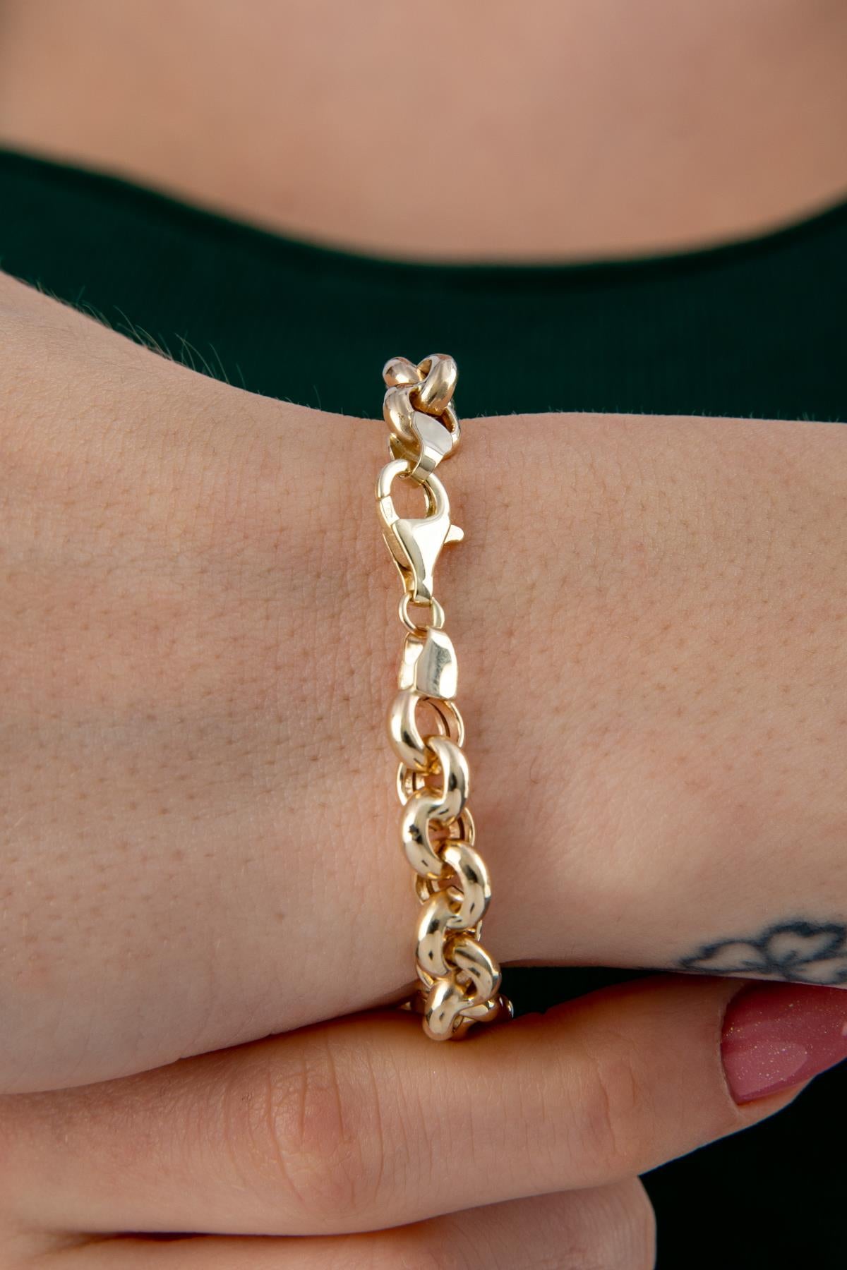 14K Gold Rolo Chain Bracelet