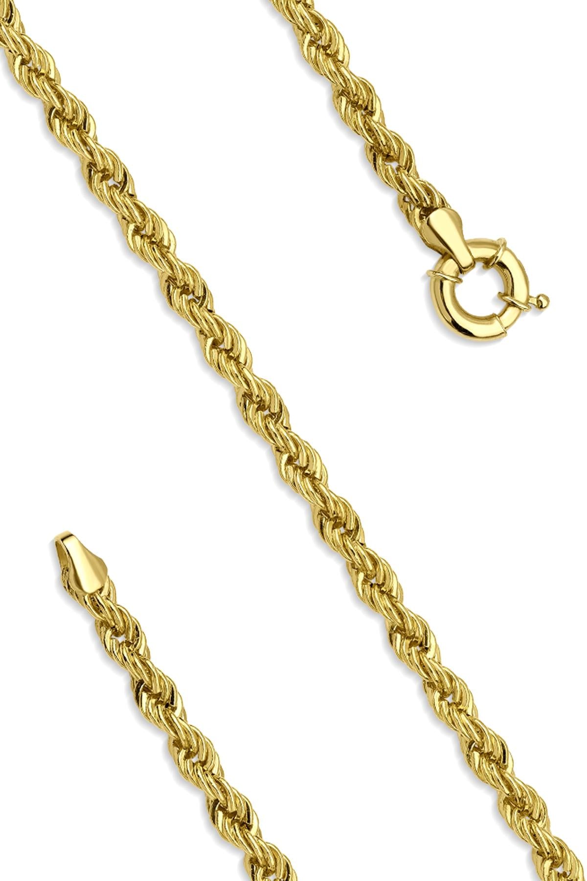 14K Gold Rope Chain Bracelet 0.157 inch