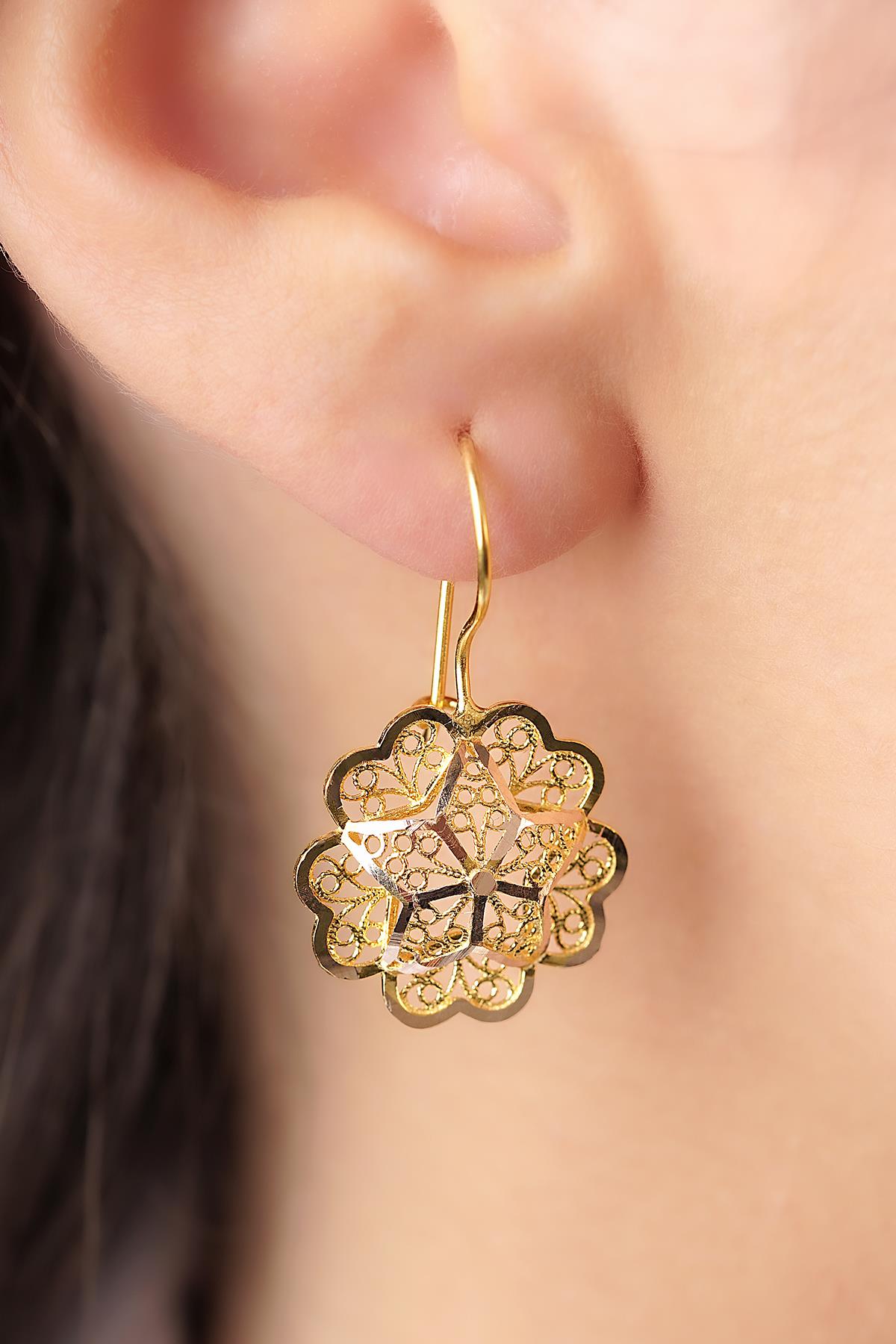 14K Gold Rose Motif Filigree Set – Mother’s Set