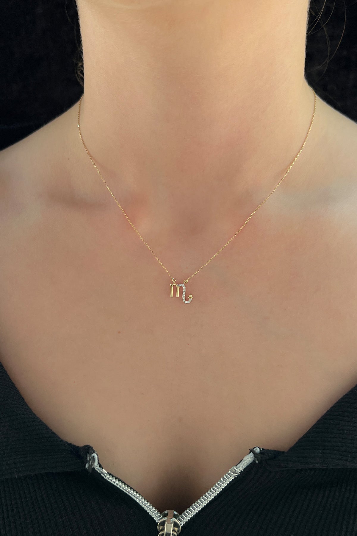 14K Gold Scorpio Zodiac Sign Necklace