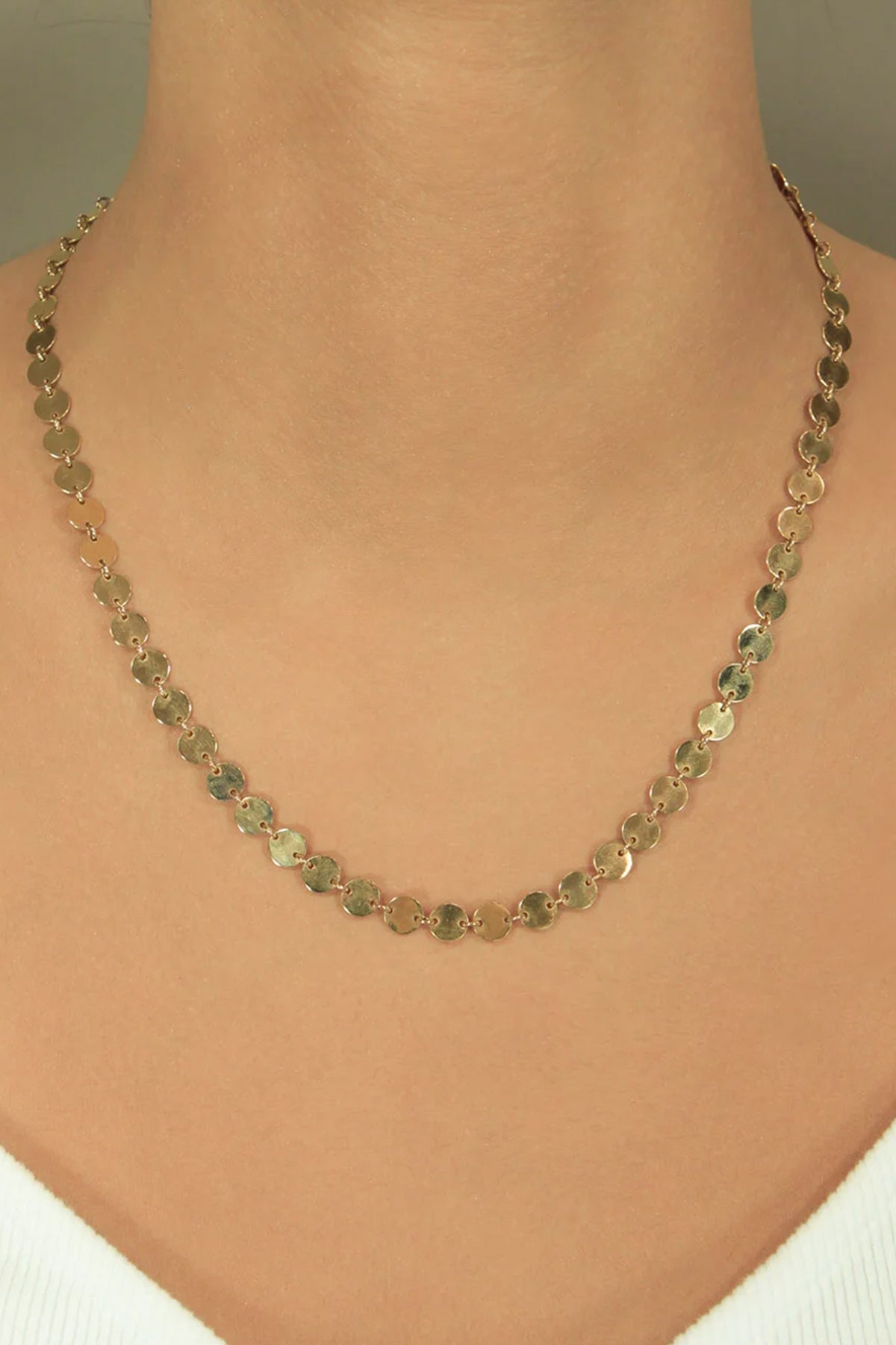 14K Gold Sequin Bead Chain