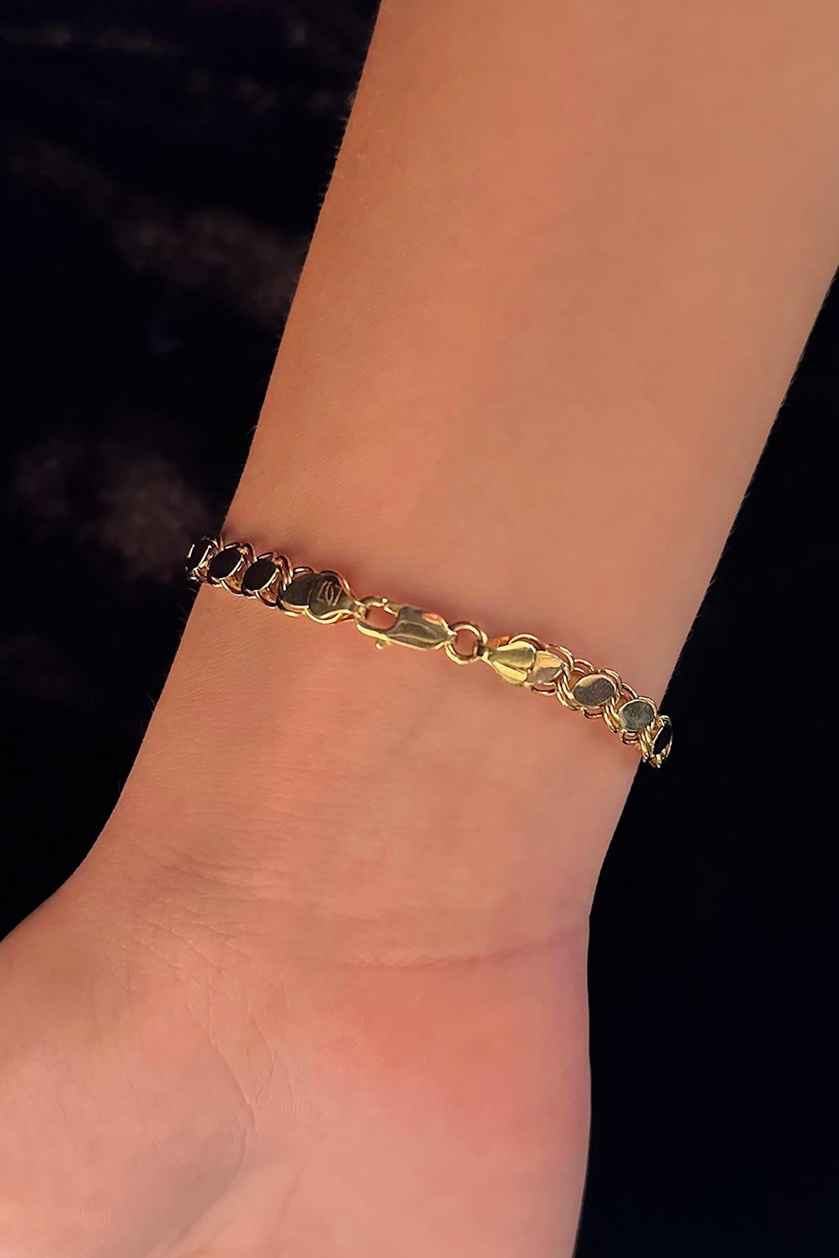 14K Gold Sequin Chin Bracelet 0.236 inch