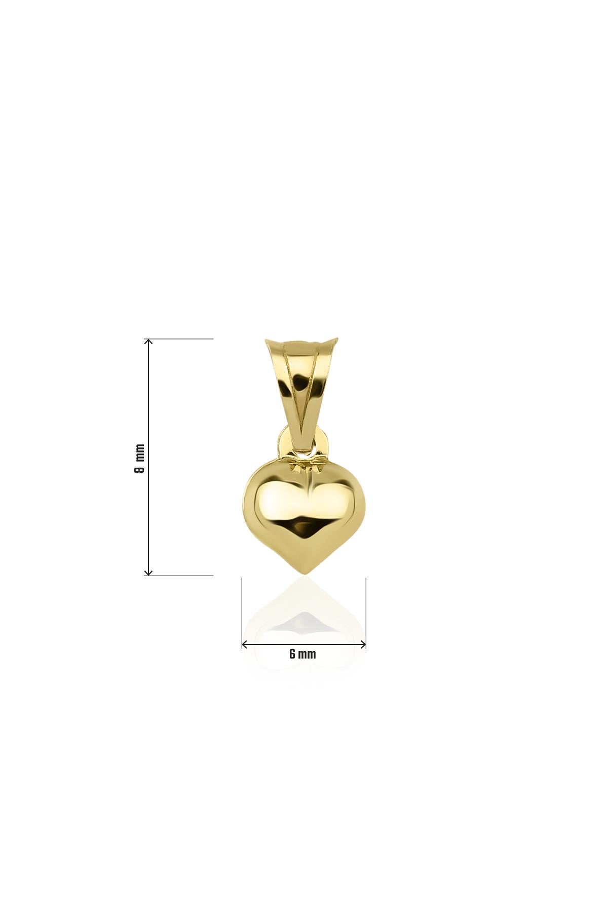 14K Gold Small Puff Heart Charm