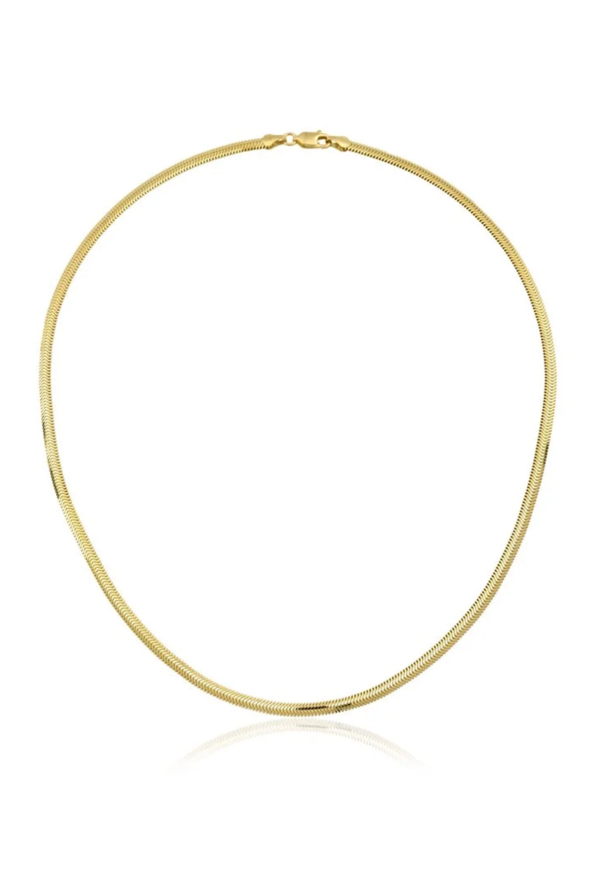 14K Gold Snake Flat Necklace