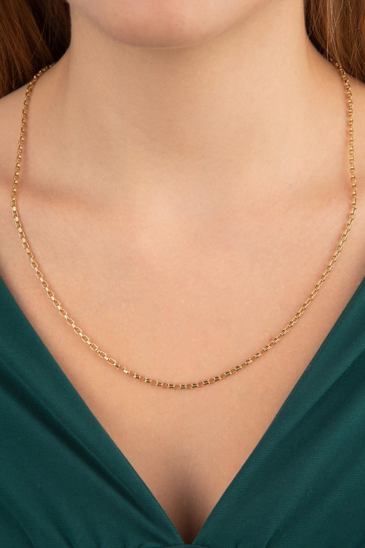14K Gold Square Rolo Chain