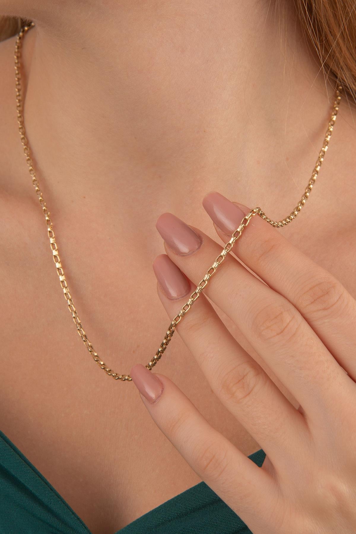 14K Gold Square Rolo Chain