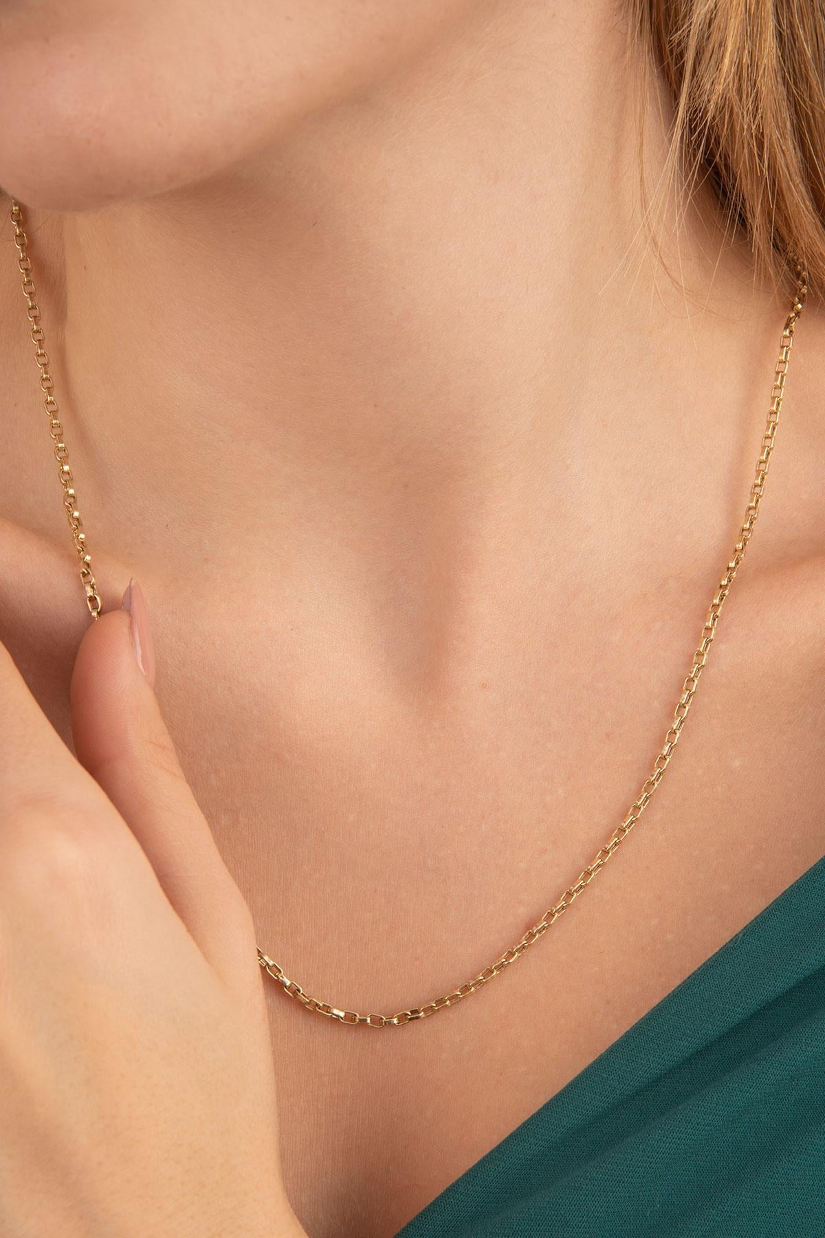 14K Gold Square Rolo Chain