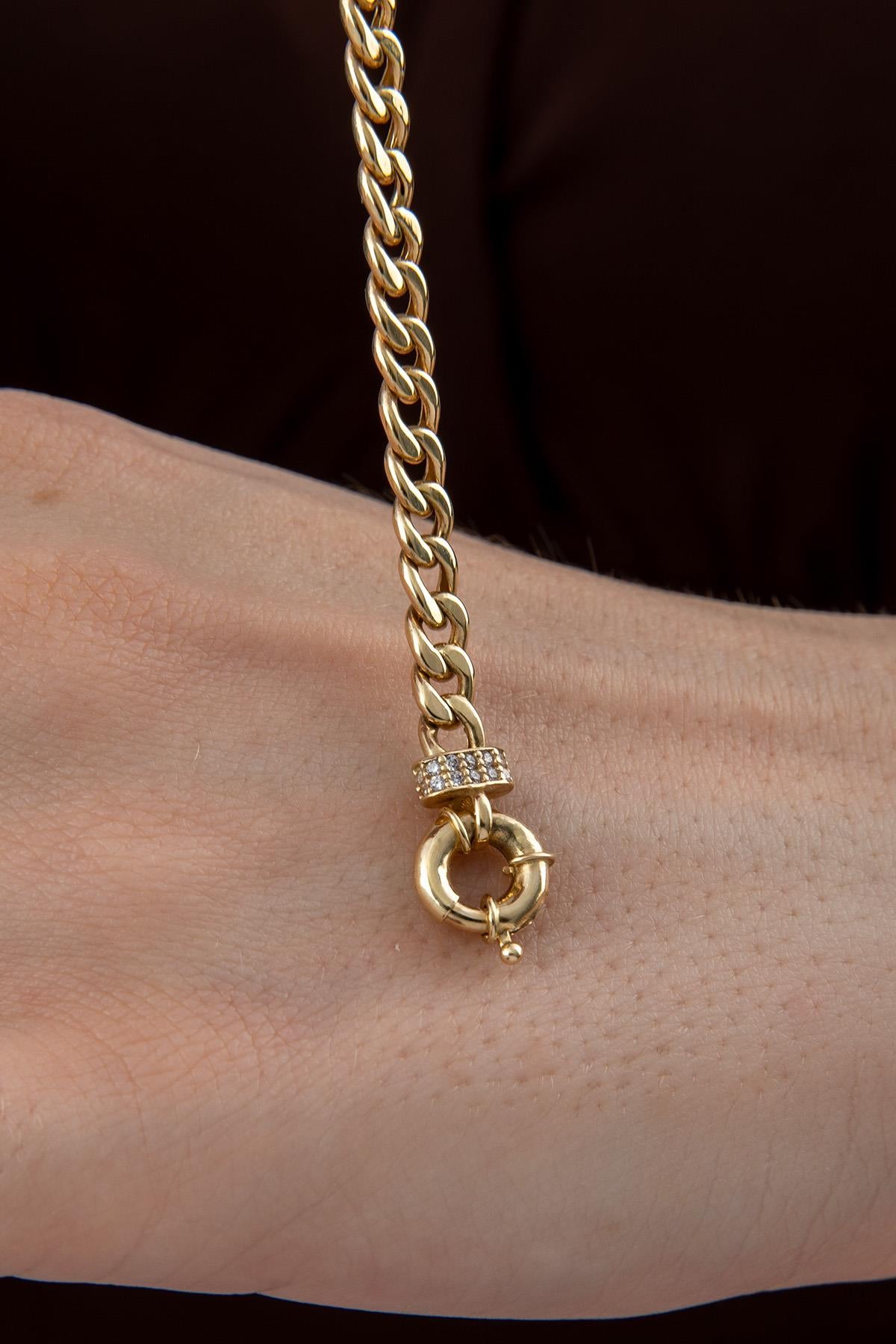 14K Gold Stone Personalized A Initial Letter Bracelet
