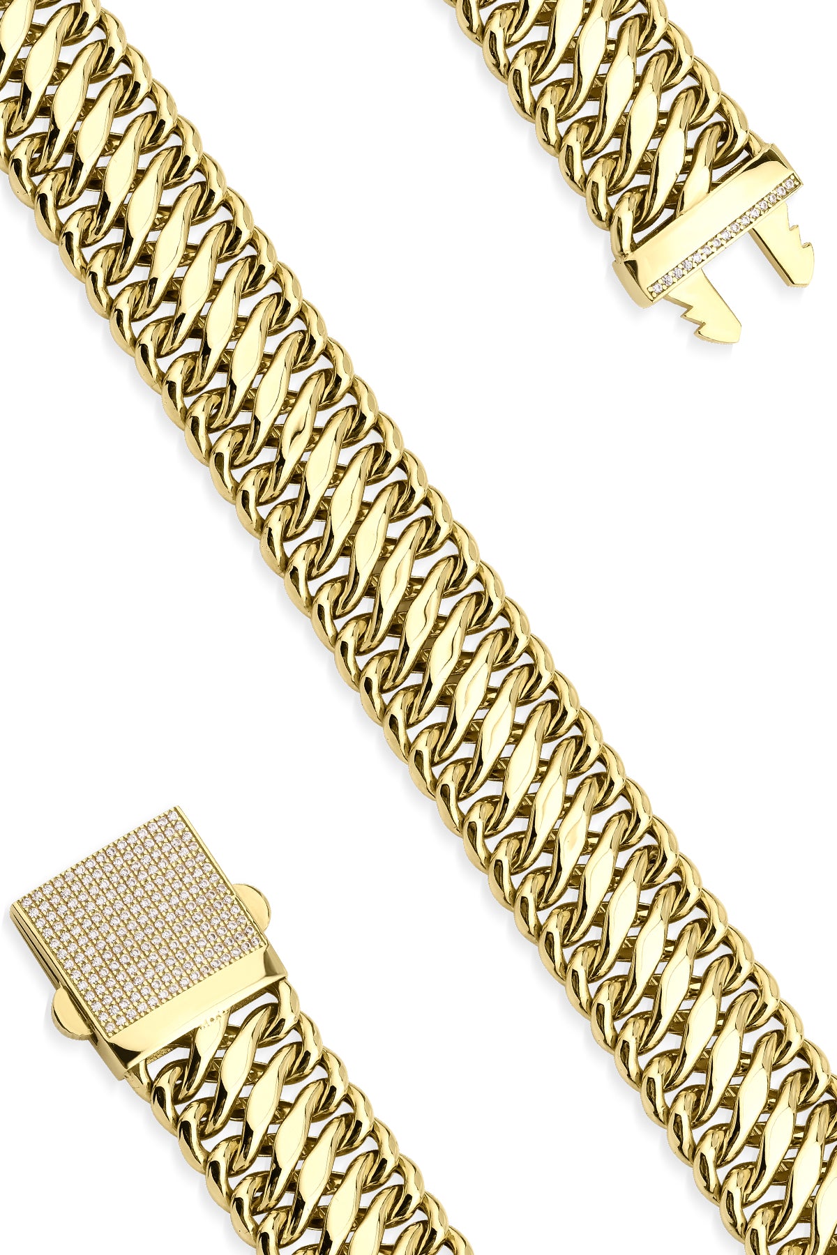 14K Gold Stone Thick Vienna Bracelet