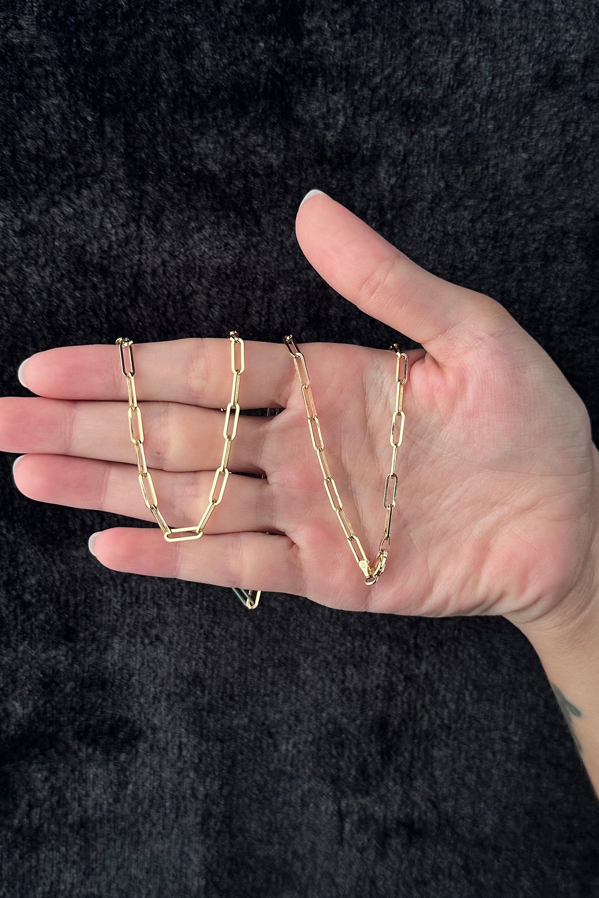 14K Gold Straight Paperclip Chain