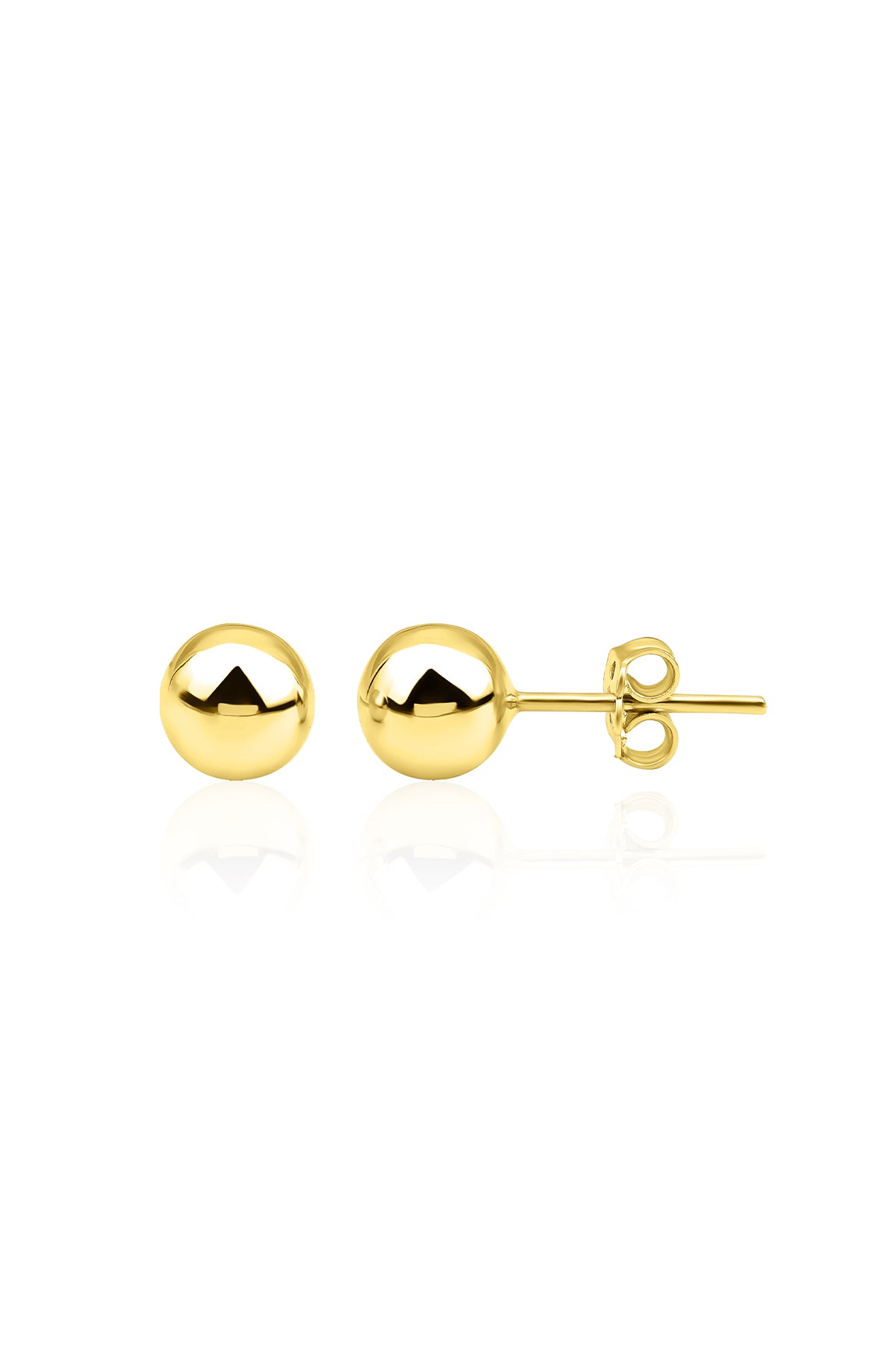 14K Gold Stud Ball Earrings 0.275 inch