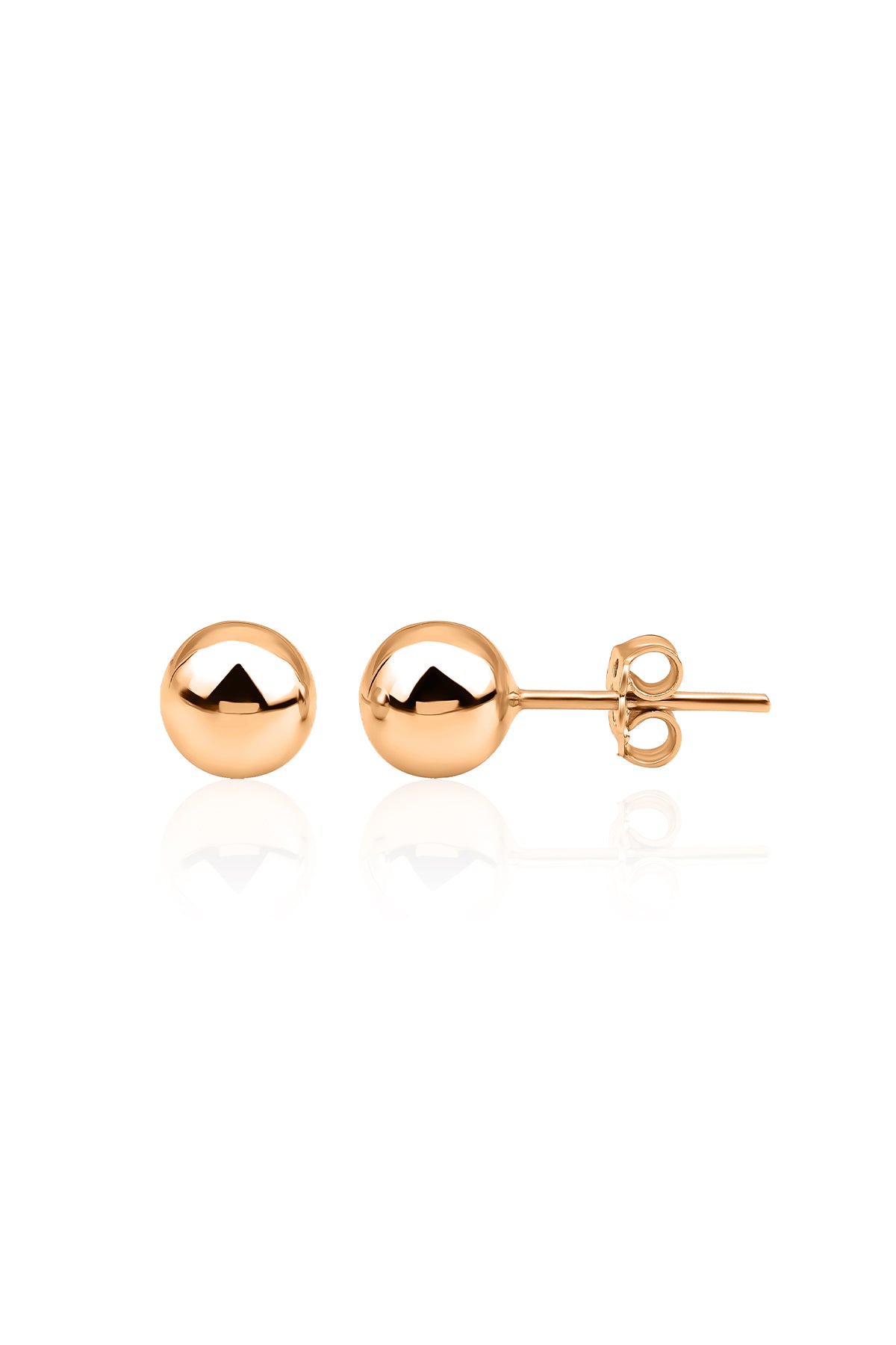 14K Gold Stud Ball Earrings 0.275 inch