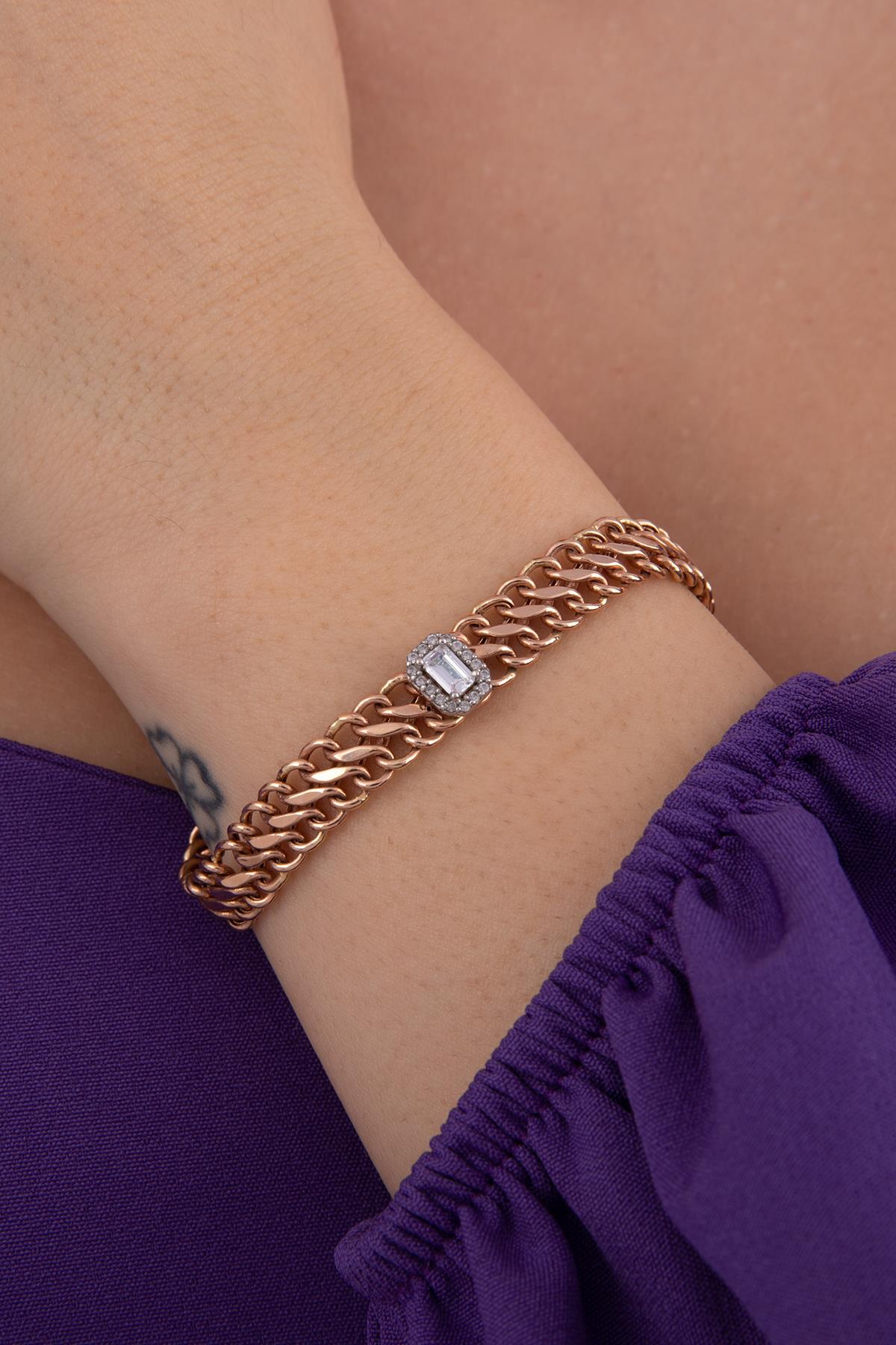 14K Gold vienna Baguette Bracelet