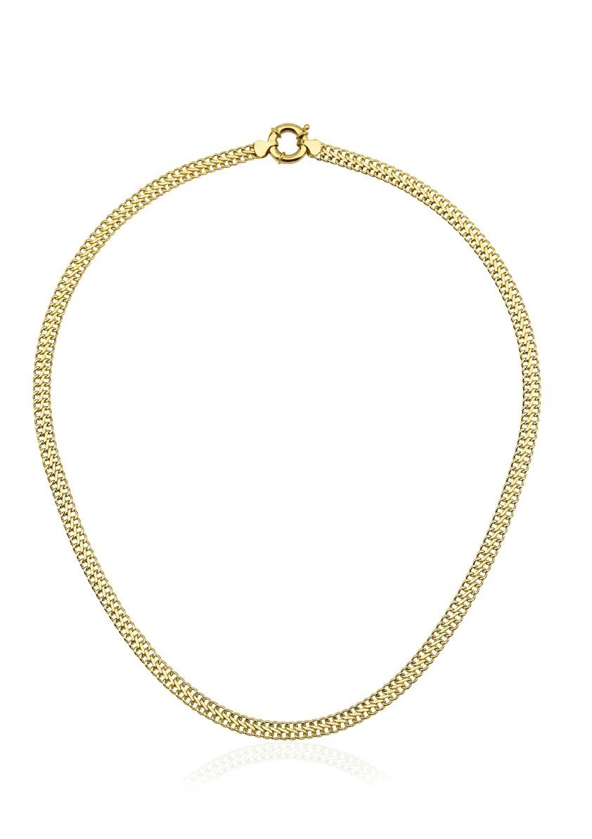 14K Gold Vienna Double Curb Chain With Sailor Lock 0.157 inch