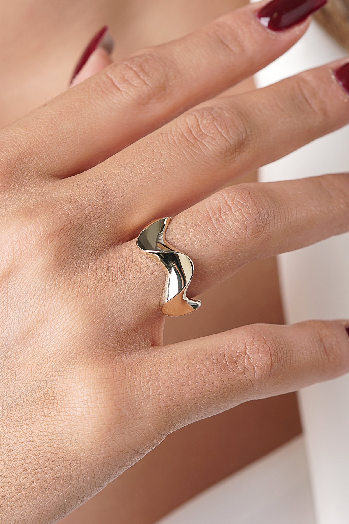 14K Gold Wave Ring