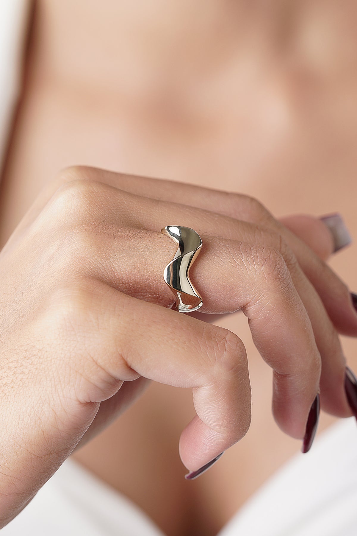 14K Gold Wave Ring