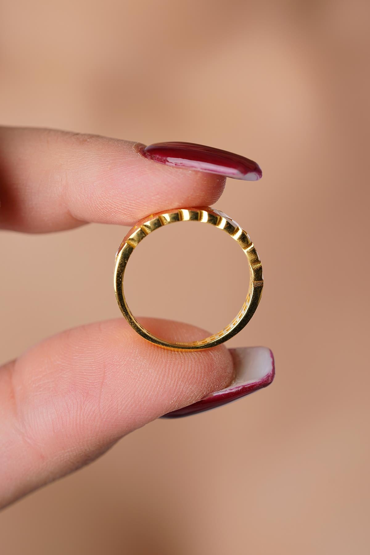 14K Gold Wheat Ring - 22K Appearance