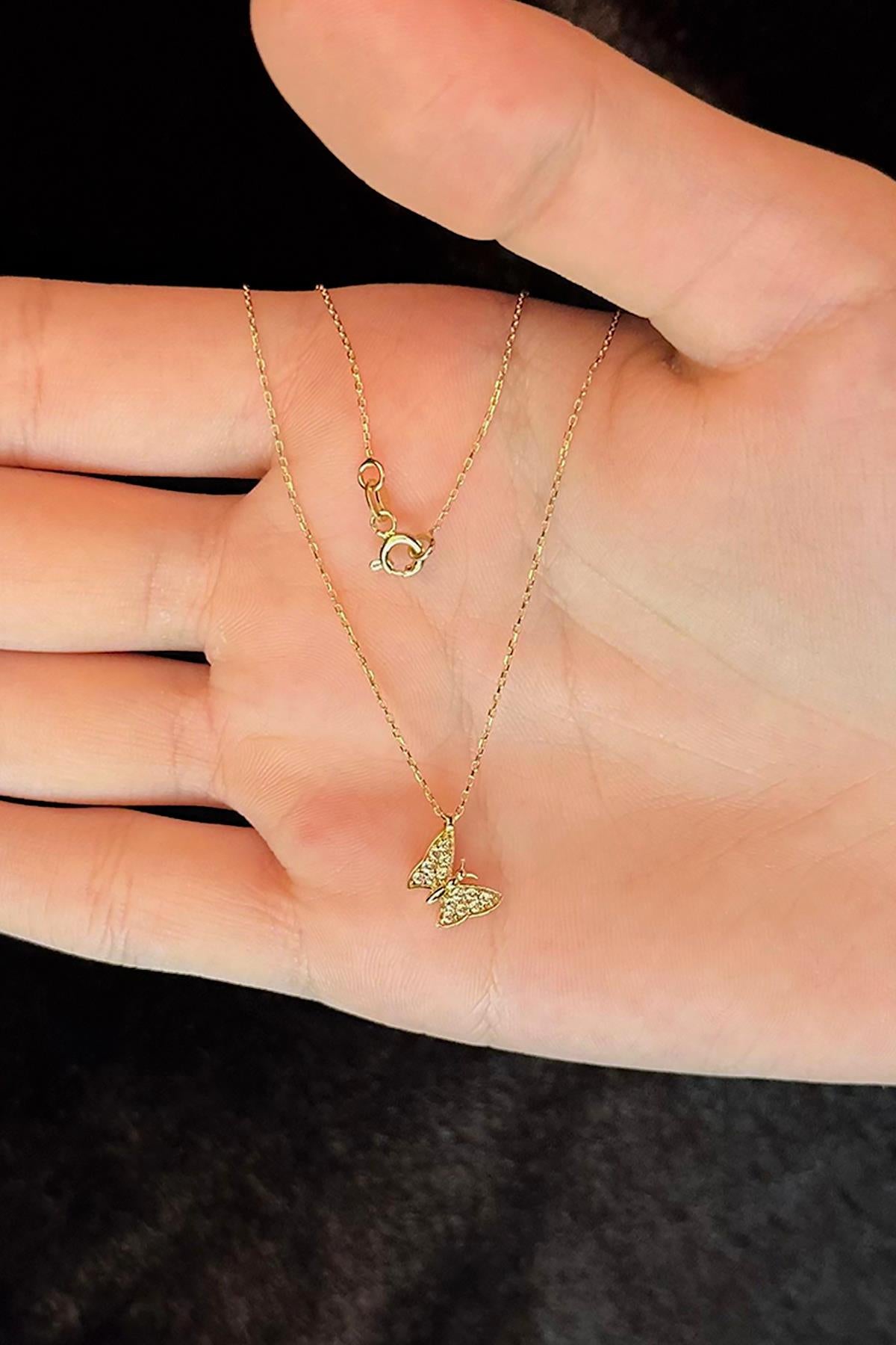 14K Gold Wings Butterfly Necklace