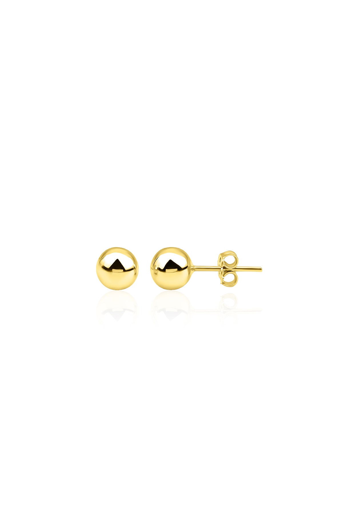 14K Gold Ball Stud Earrings 0.157 inch