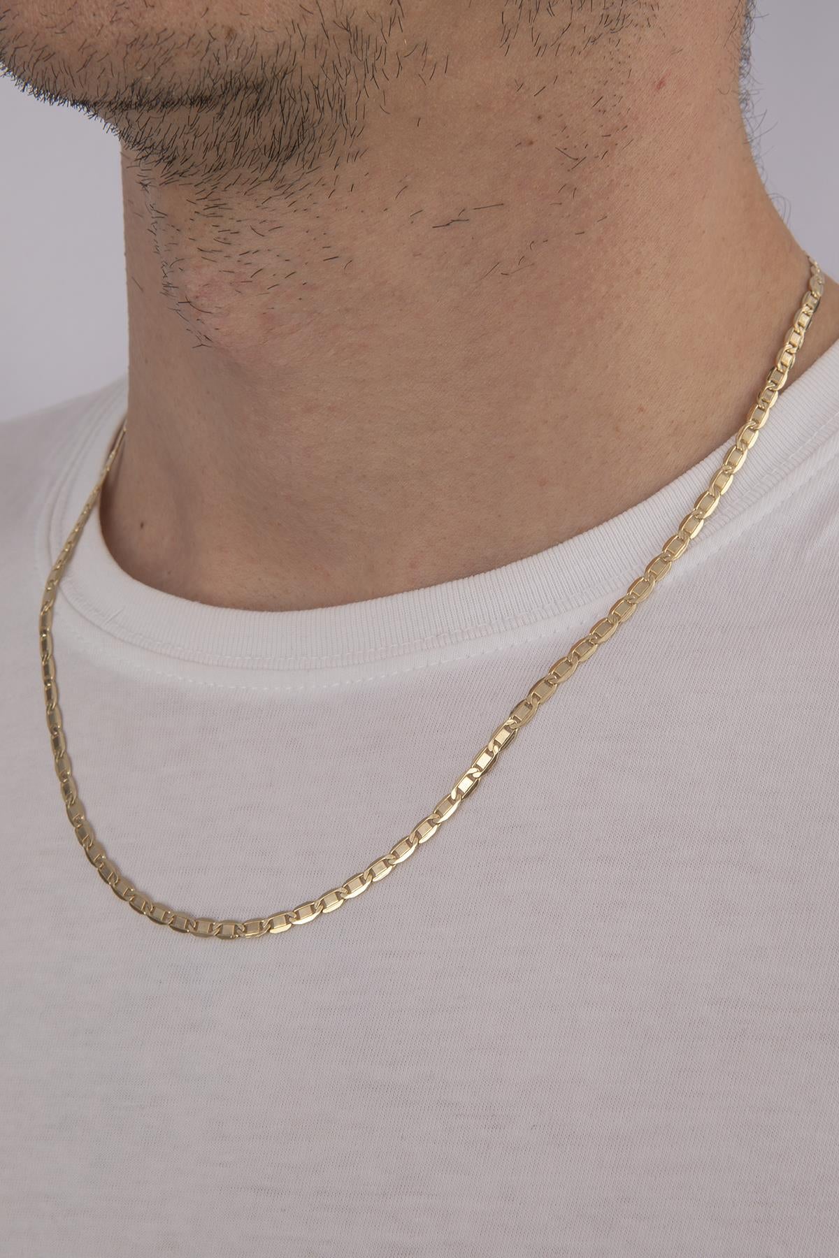 14K Gold Mariner Link Chain ( For Men )