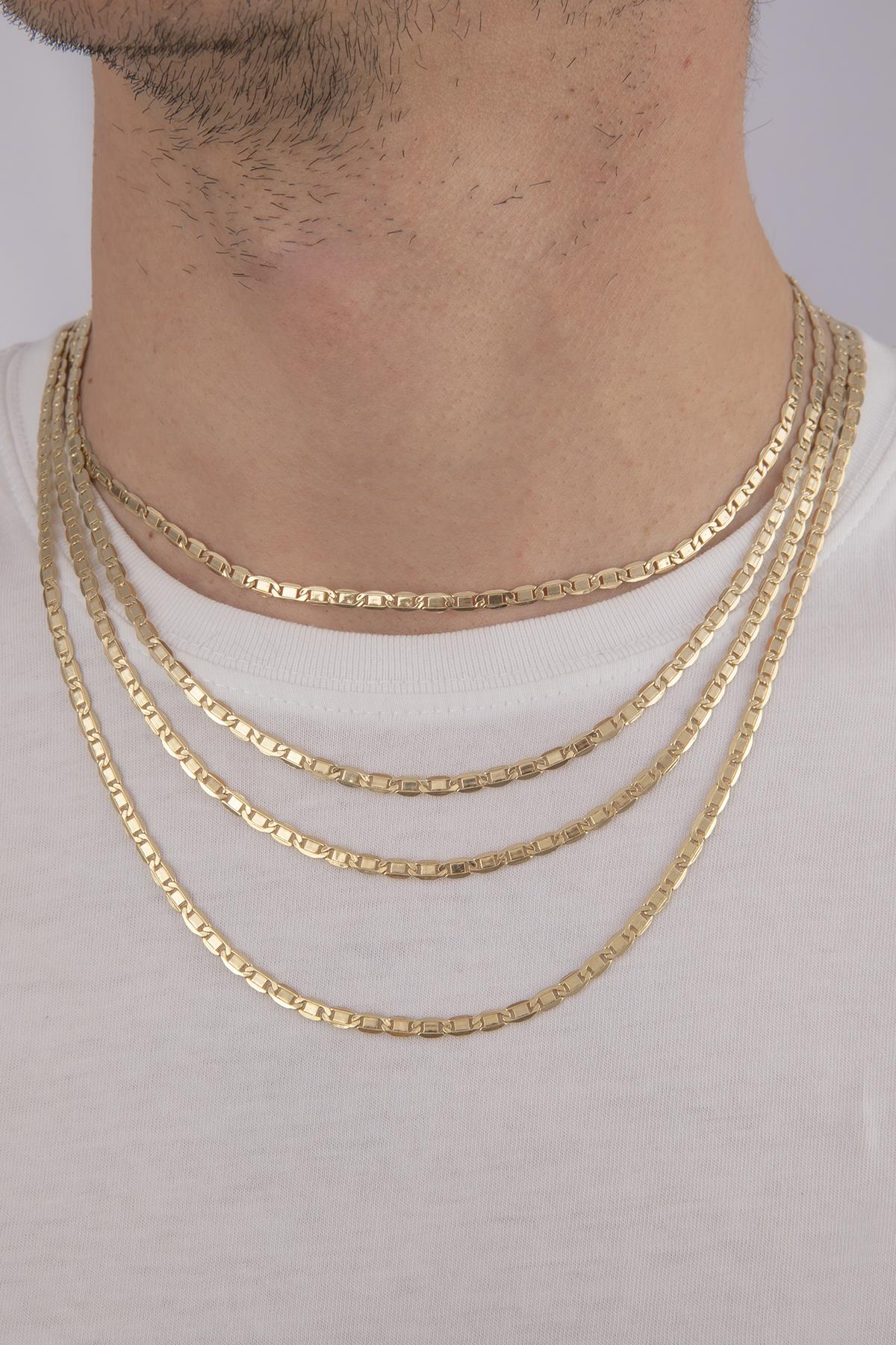 14K Gold Mariner Link Chain ( For Men )