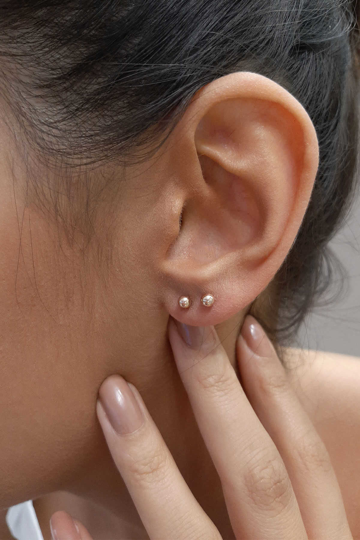 14K Gold Ball Stud Earrings 0.149 inch
