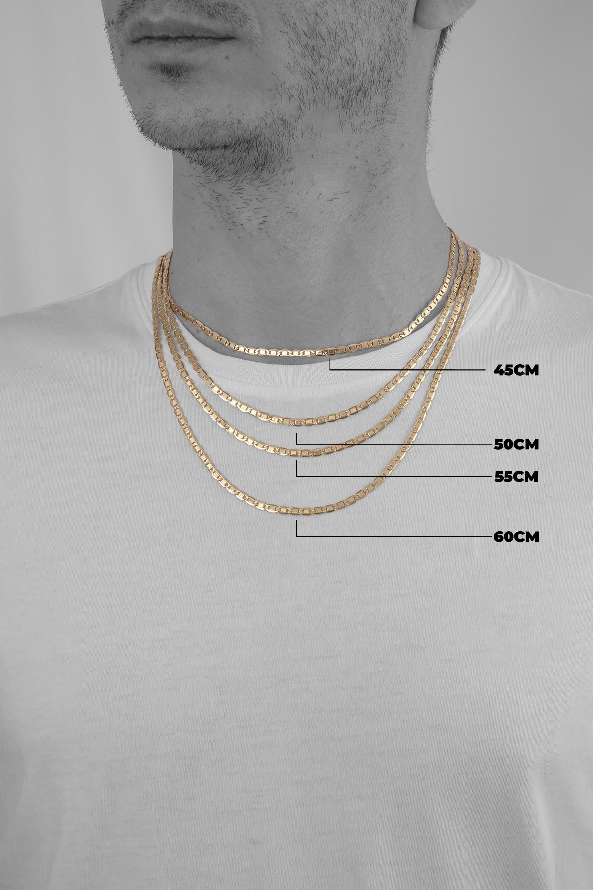 14K Gold Mariner Link Chain ( For Men )