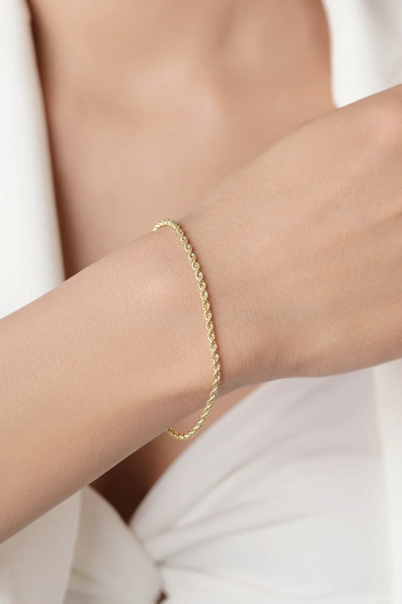 Rope and Sequin Gold Bracelets