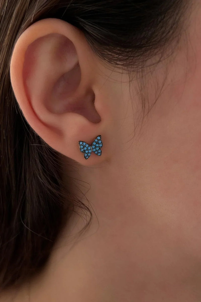 Stone Set Gold Earrings