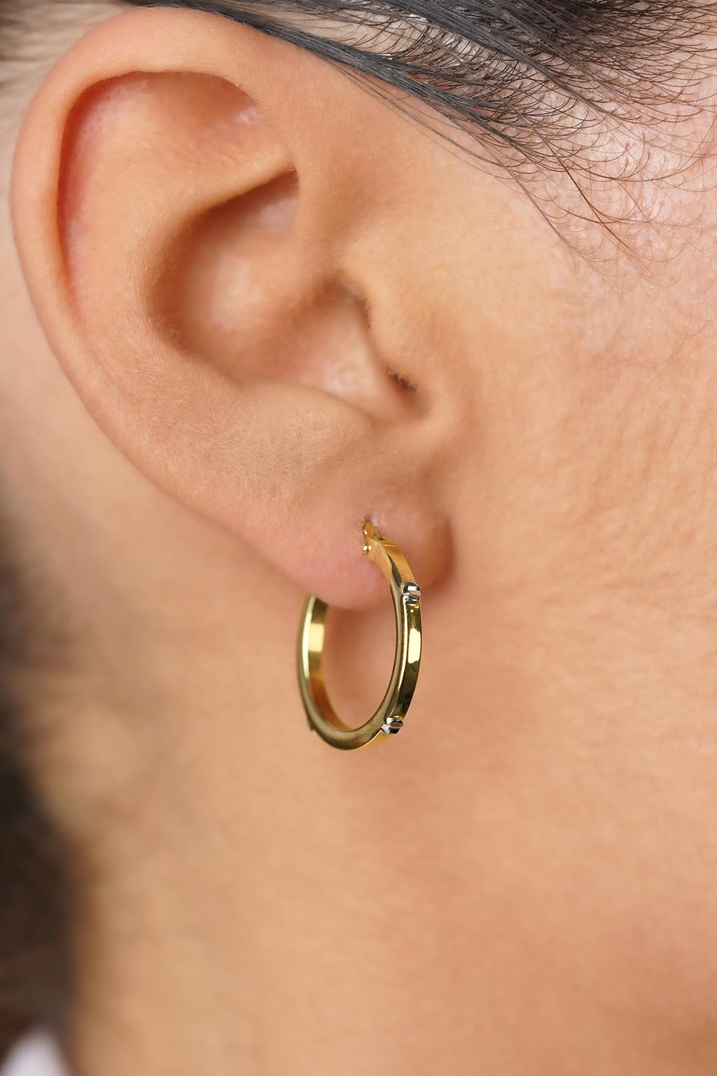 14ct Gold Bold Spike Hoop Earrings