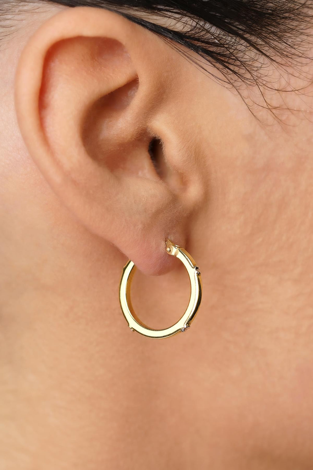 14ct Gold Bold Spike Hoop Earrings