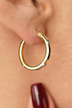 14ct Gold Bold Spike Hoop Earrings