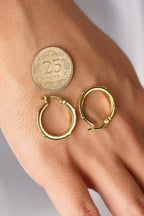 14ct Gold Bold Spike Hoop Earrings