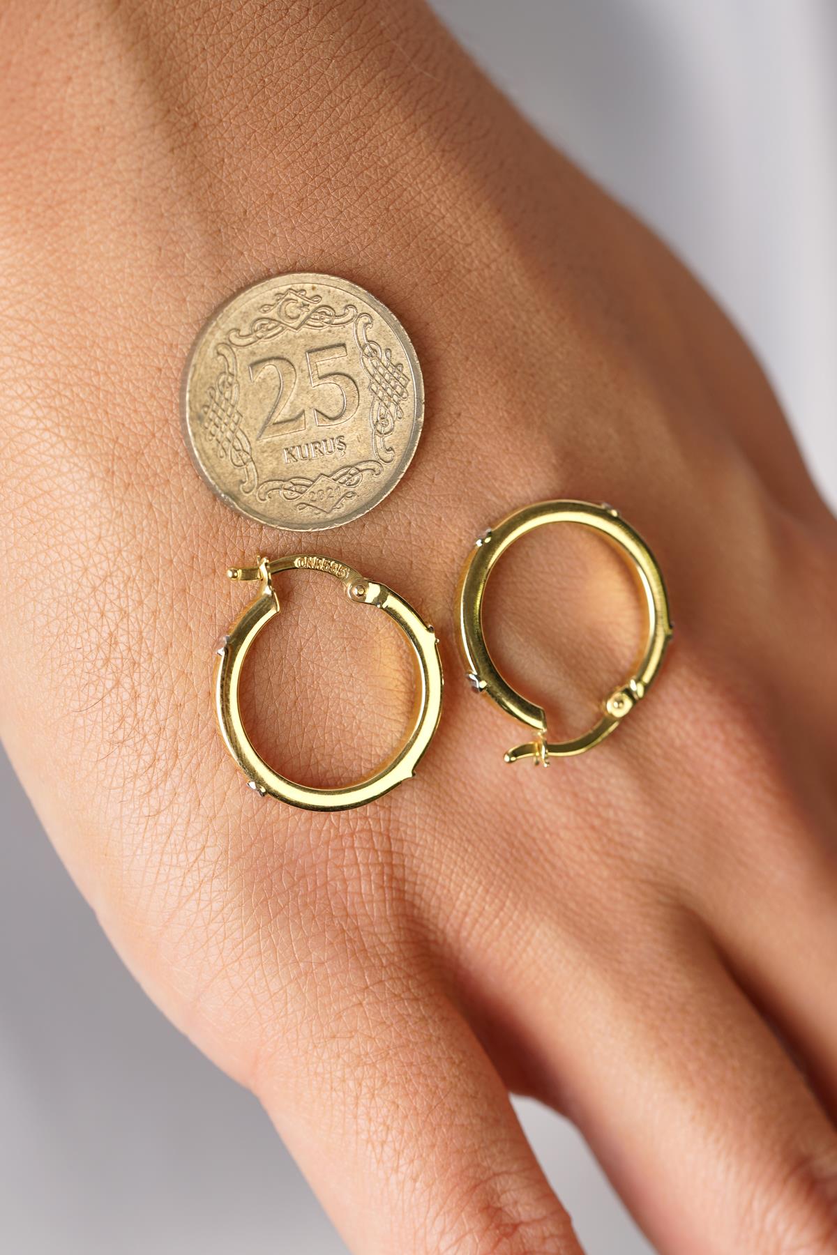 14ct Gold Bold Spike Hoop Earrings