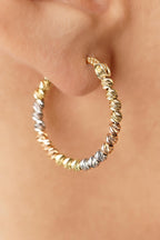 14ct Gold Colorful Beaded Hoop Earrings