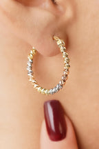 14ct Gold Colorful Beaded Hoop Earrings